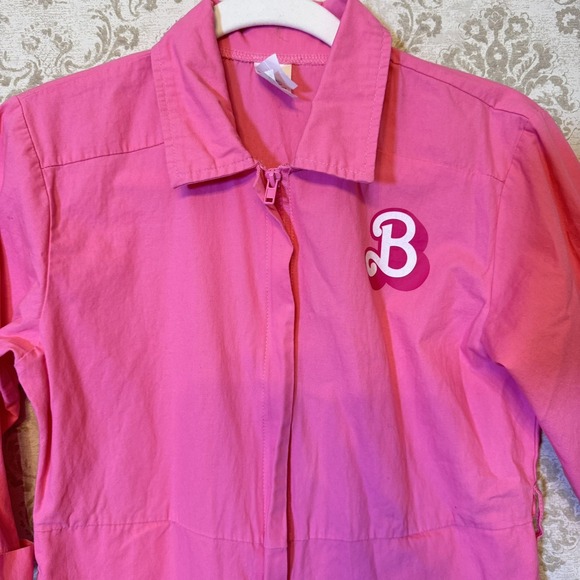 Spirit Halloween Barbie‎ Movie Kids Pink Power Jumpsuit Costume Size L (12-14) - Picture 5 of 11